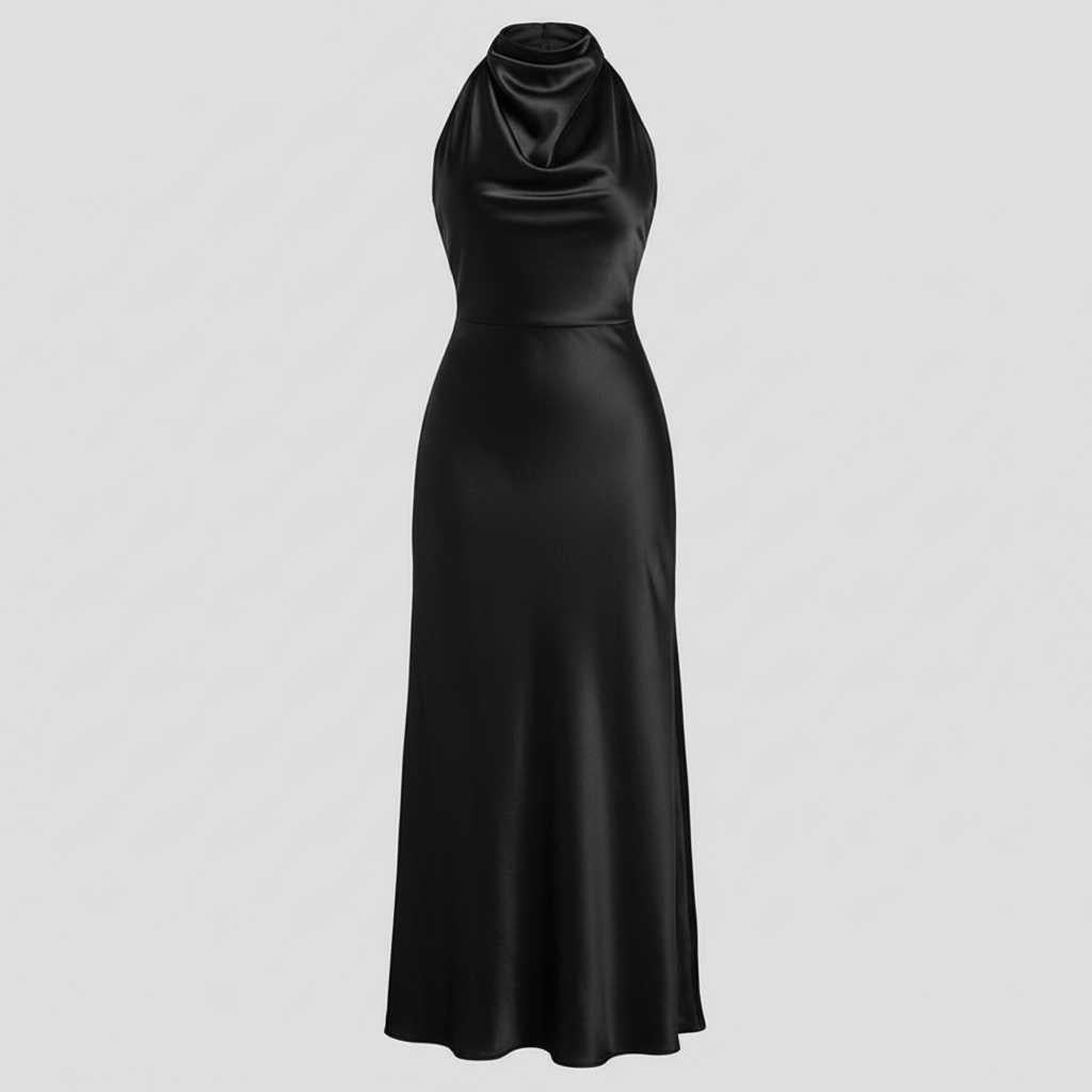 Halter Evening Dress | Women's Cocktail Midi Dress
