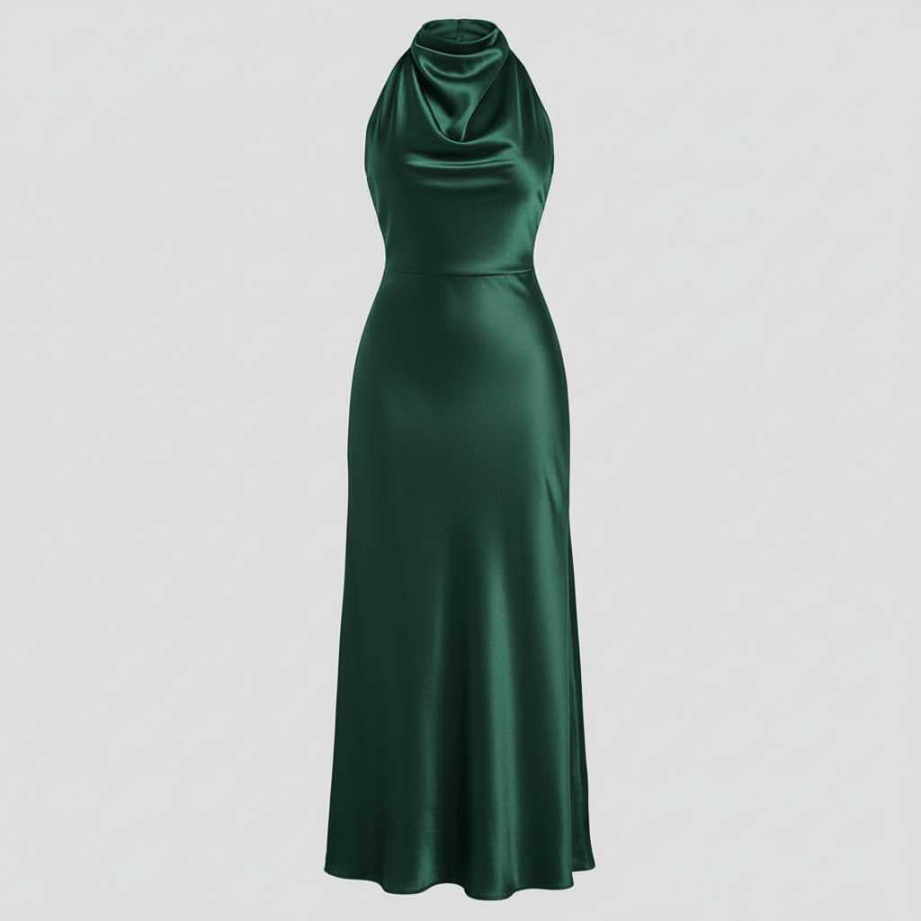 Halter Evening Dress | Women's Cocktail Midi Dress