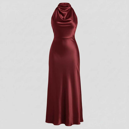 Halter Evening Dress | Women's Cocktail Midi Dress