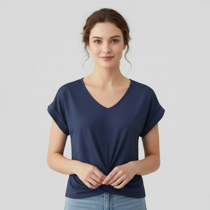 V-Neck Twist Top | Women's Blouse for Going Out