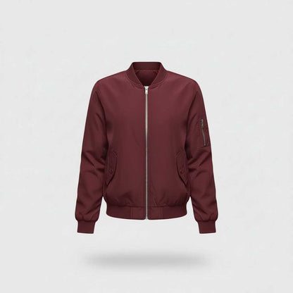 Women's Short Bomber Jacket | Stylish Zipper Design