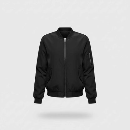 Women's Short Bomber Jacket | Stylish Zipper Design